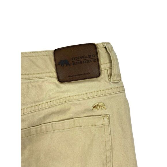 ONWARD RESERVE 'Flex 5-Pocket Stretch' Mens Chino Pants Tan Khaki - Size 35/32 - Picture 14 of 15
